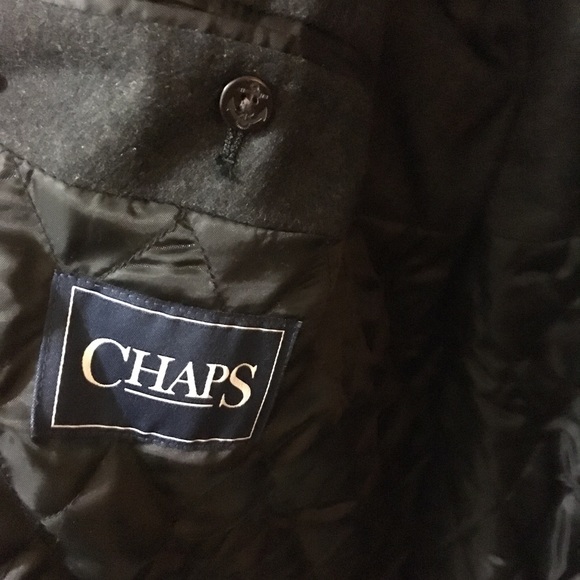Chaps Black Wool Pea Coat Mens - Picture 5 of 8